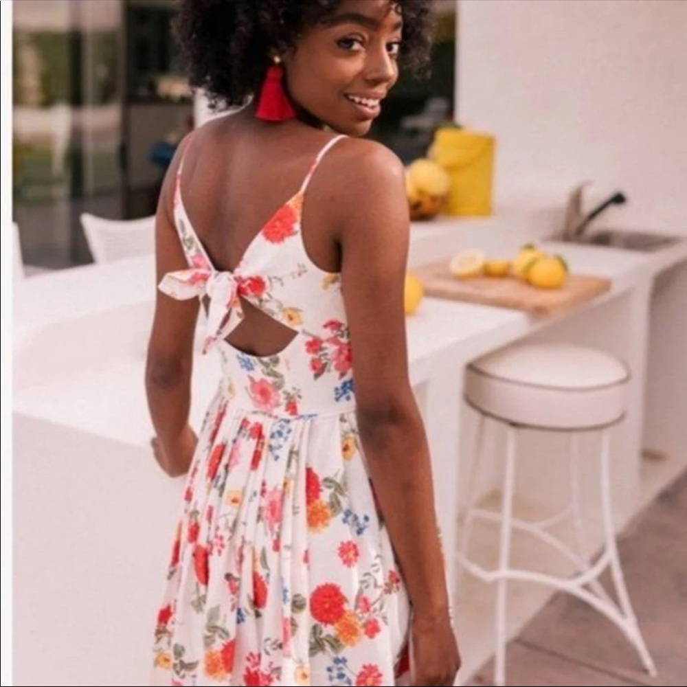 Gal Meets Glam Floral Dress - White and Red